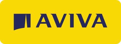 AVIVA logo with blue text on yellow background.