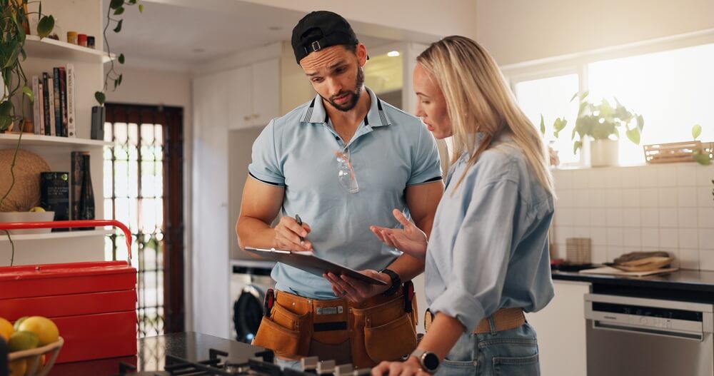 Client in home with home inspector