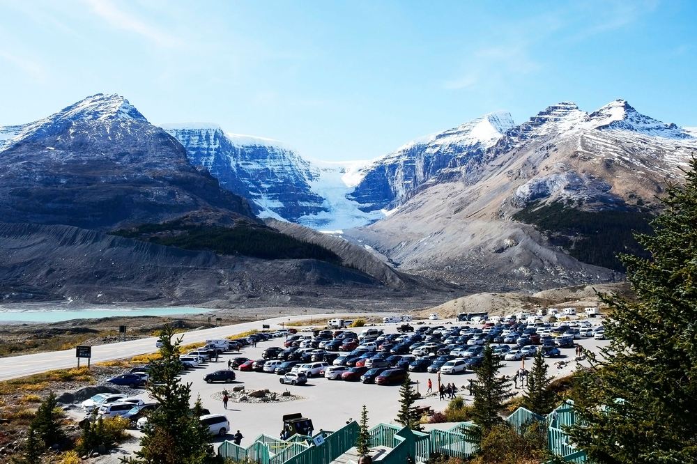 Calgary Alberta Mountain Camp with parked cars