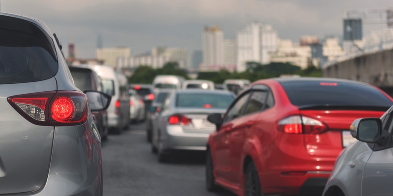cars on highway in traffic