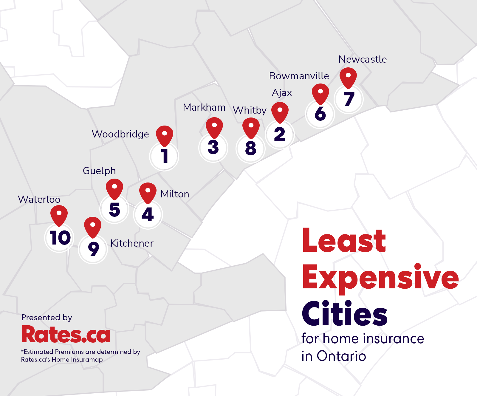 Least Expensive Cities for Home Insurance in Ontario