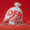 A virtual rendering of a large sack with the word "DEBT" printed on it, crushing a house