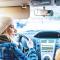 Couple driving in their car
